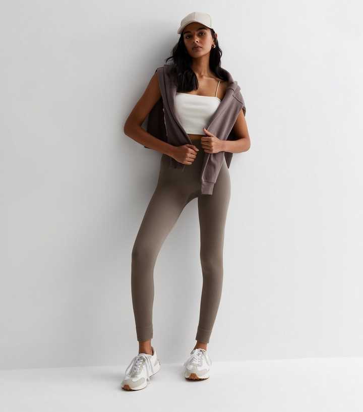 ONLY PLAY Dark Brown Ribbed Lounge Leggings