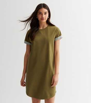 JDY Olive Jersey Short Sleeve Mini Dress