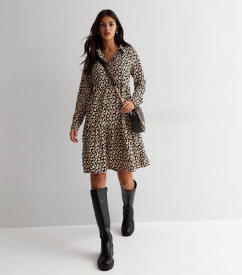 Long animal 2024 print shirt dress