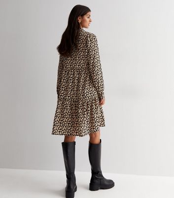 Long leopard 2024 print shirt dress