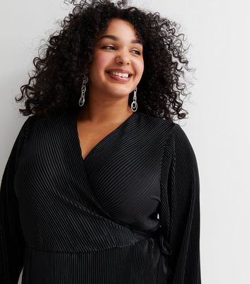 Black midi wrap shop dress plus size