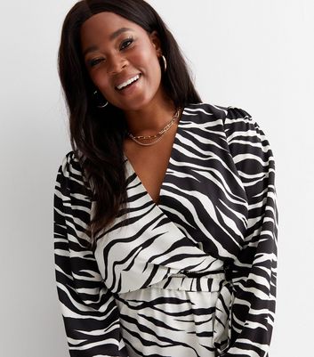 Zebra print wrap outlet dress