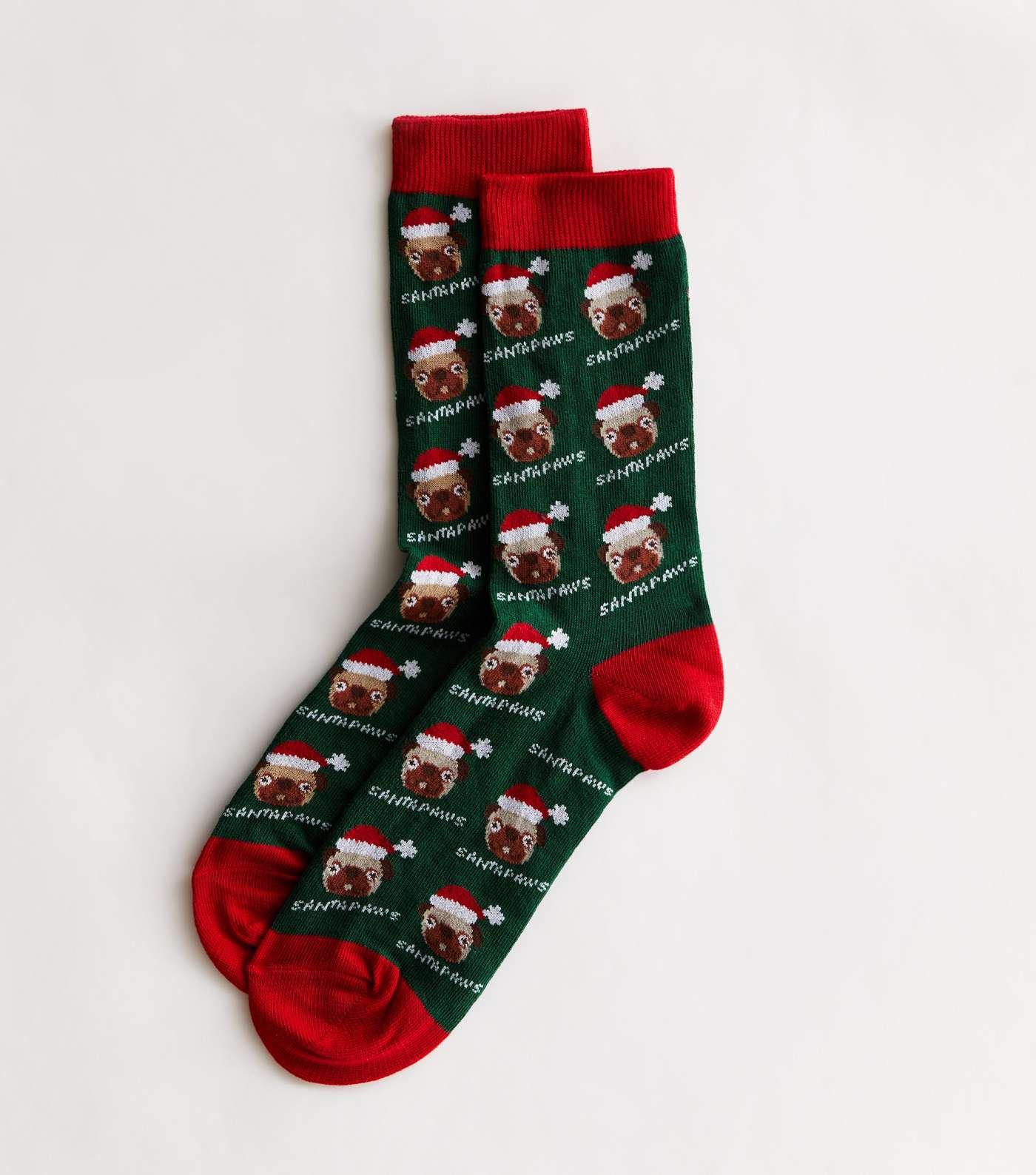 Dark Green Santa Paws Socks
