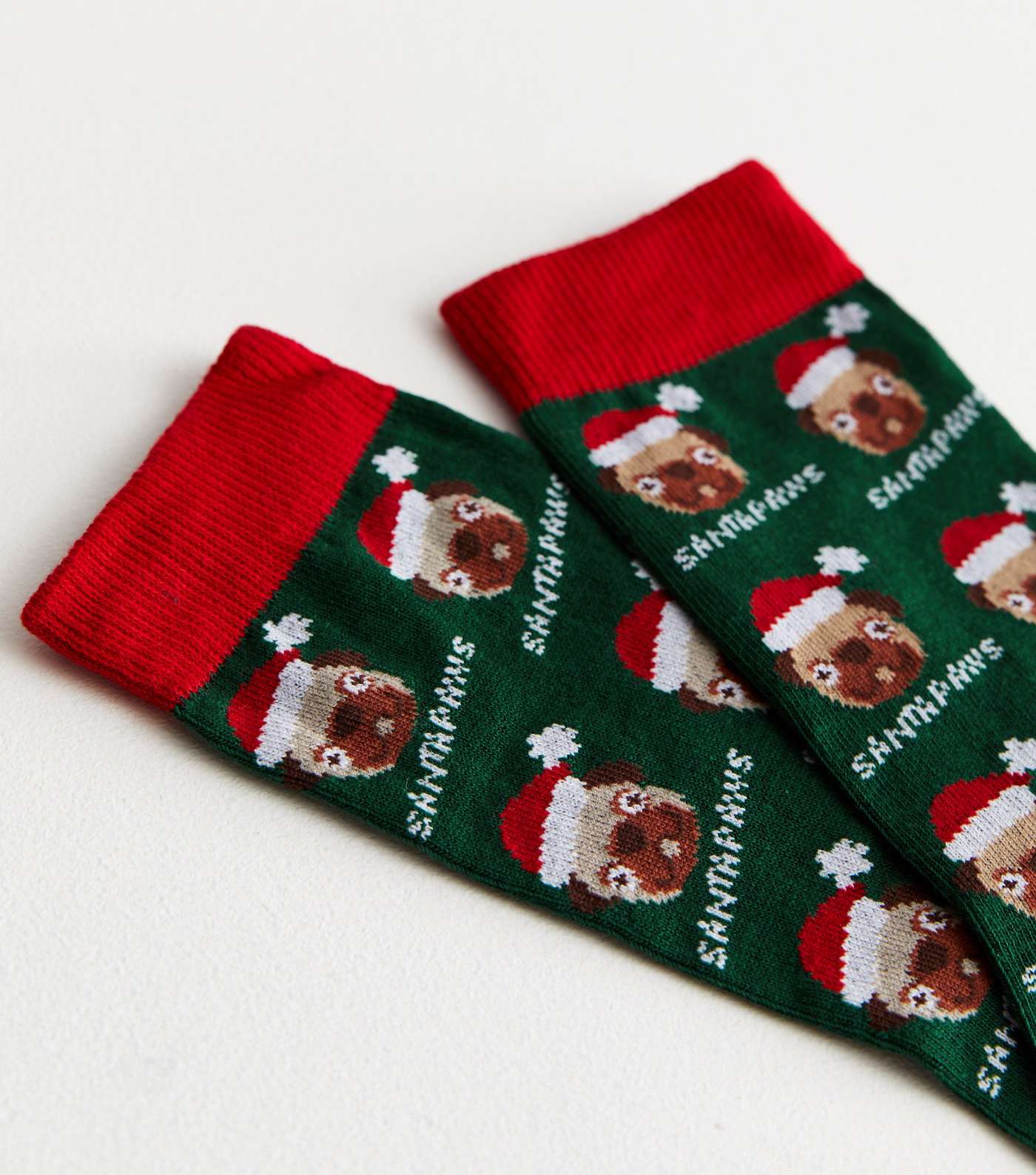 Dark Green Santa Paws Socks Image 3