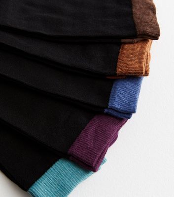 Men's 5 Pack Multicoloured Colour Block Socks New Look