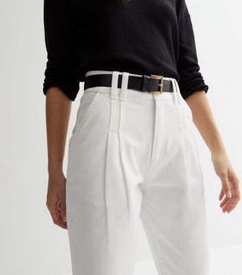 Freemans White Linen Crop Trousers | Freemans
