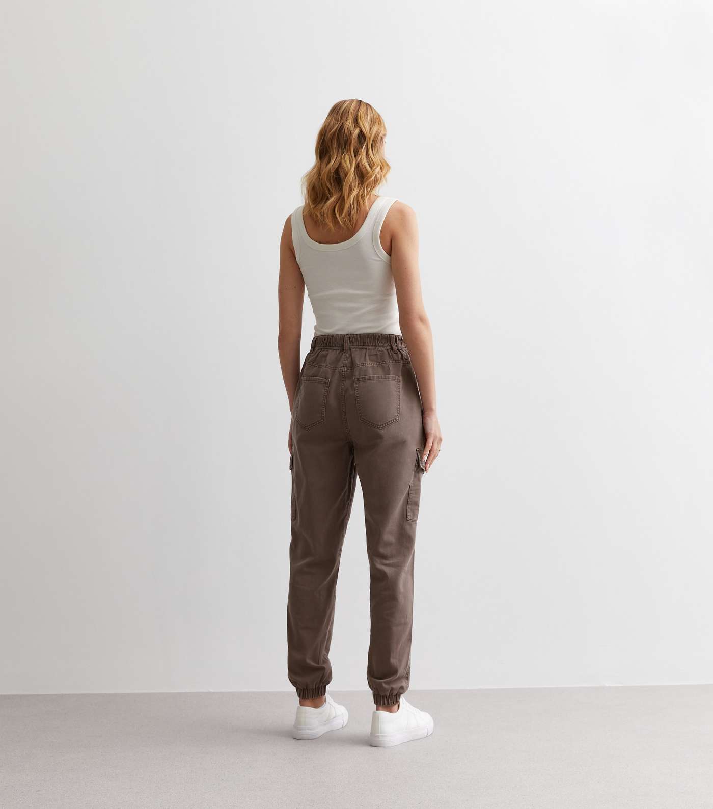 Mink Cotton Cuffed Cargo Trousers Image 4