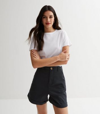 Womens navy hot sale shorts uk