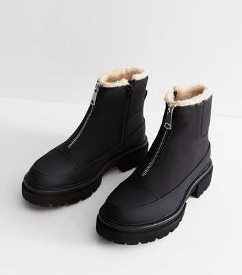 ONLY Black Faux Shearling Lined Chunky Boots
