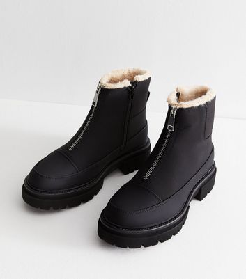 Black shearling 2024 lined boots