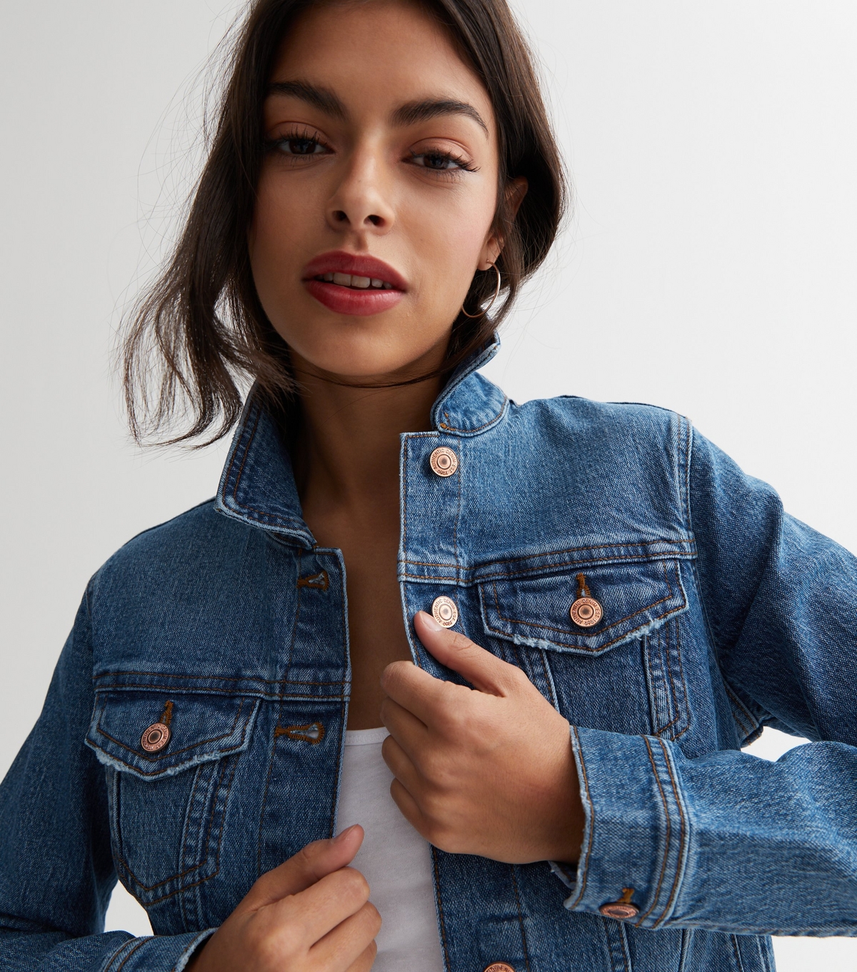 Women's Blue Denim Western Jacket New Look