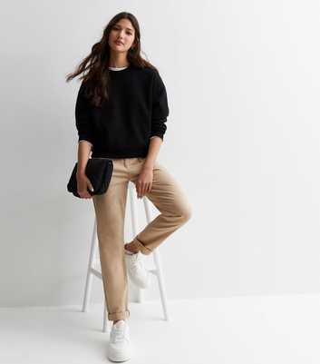 Stone Mid Rise Straight Leg Chinos