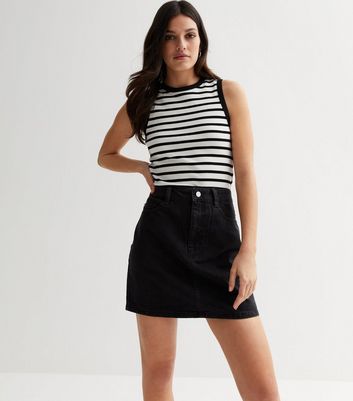 Buy High Star Cotton Denim Skirts Black at Amazon.in