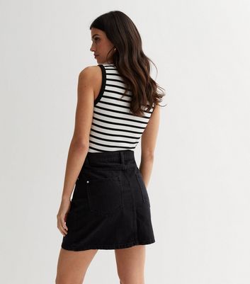AG Jeans Denim High-Waisted Midi Tefi Skirt - Washed Black Shade |  Garmentory