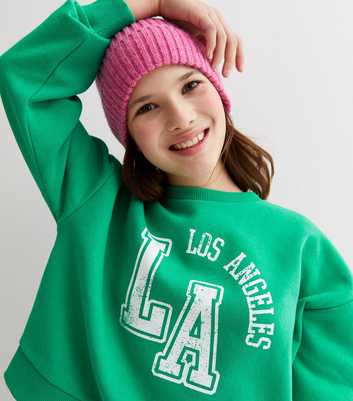 Girls Green Los Angeles Logo Sweatshirt