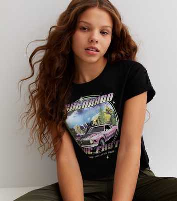 Girls Black Car Colorado Logo T-Shirt