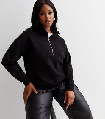 Black half clearance zip sweatshirt