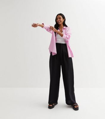 new look pink linen shirt