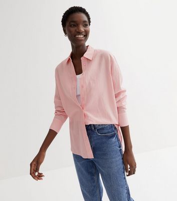 new look pink denim shirt