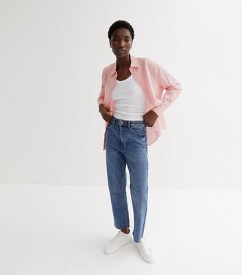 new look pink linen shirt