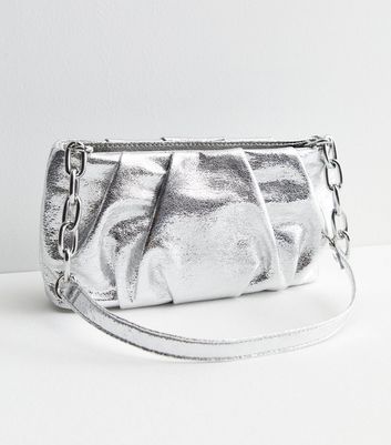 Metallic silver online handbags