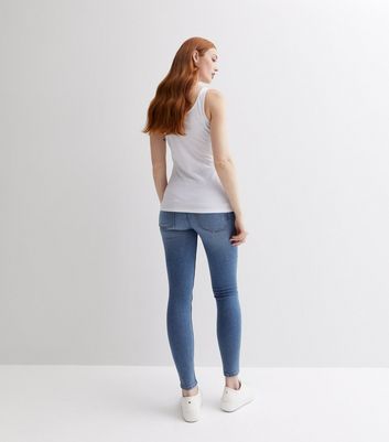 Maternity Blue Over Bump Lift & Shape Emilee Jeggings New Look