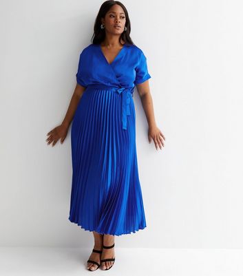 Royal blue hotsell pleated maxi dress