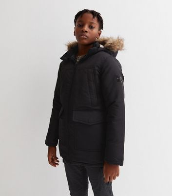 Jack & jones parka cheap with faux fur hood