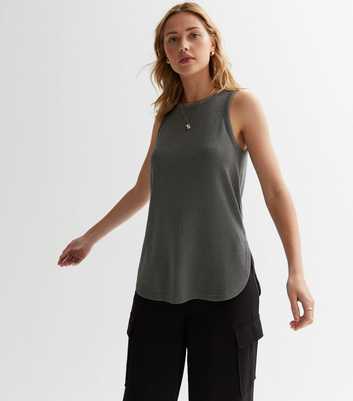 Dark Grey Fine Knit Towelling Vest