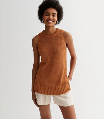 Tan sweater outlet tank