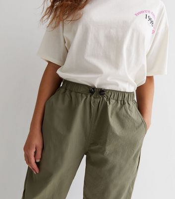 Girls Khaki High Waist Parachute Trousers | New Look