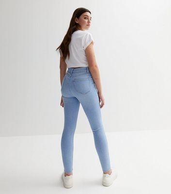 Pale Blue Acid Wash High Waist Hallie Super Skinny Jeans
