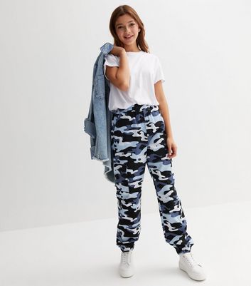 Blue cheap camouflage sweatpants