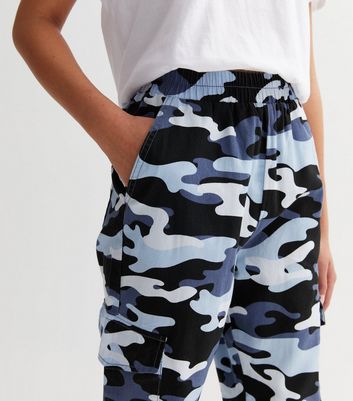 Cargo pants blue on sale camo