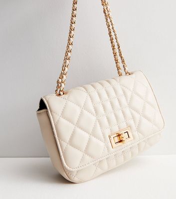 Neutral Blondie chain-strap leather cross-body bag