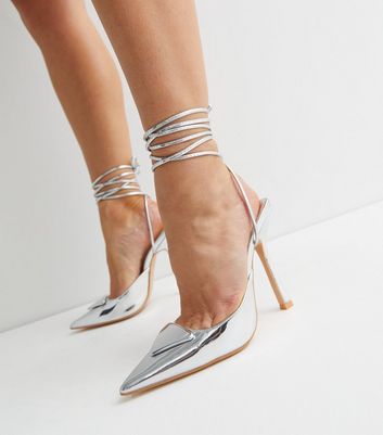 Silver strappy clearance shoes new look