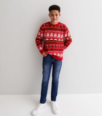 Boys red hot sale christmas jumper