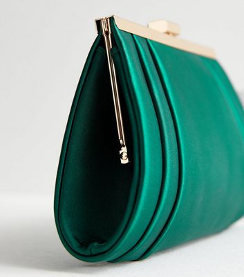 New look green store clutch bag