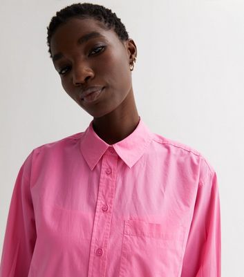 pink poplin oversized shirt