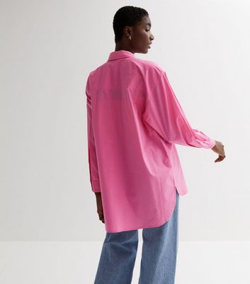 pink poplin oversized shirt