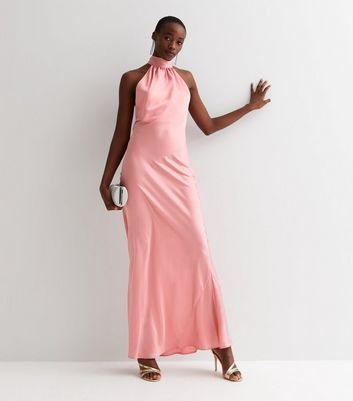 Satin blush best sale maxi dress