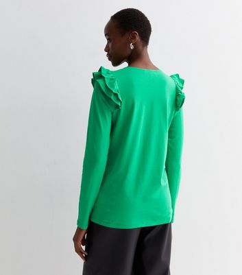 Ruffle neck best sale long sleeve top