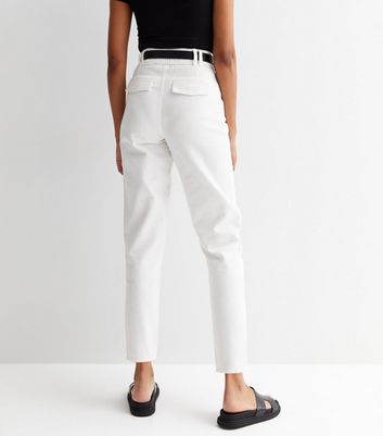 How to style high waisted trousers  High waisted pants outfit White pants  outfit White trousers