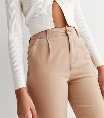 Stone coloured shop cropped trousers