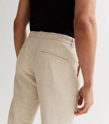 ElitWear Men's SlimFit Skinny Leg Gray Linen Trousers - Trendyol