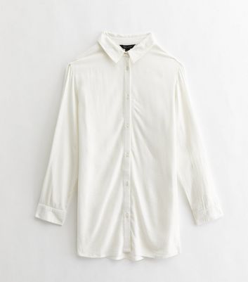 White Cheesecloth Beach Shirt New Look