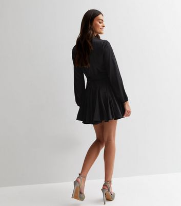 pleated hem mini dress