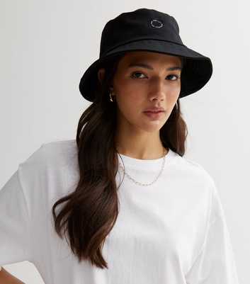 Black Embroidered New York City Bucket Hat