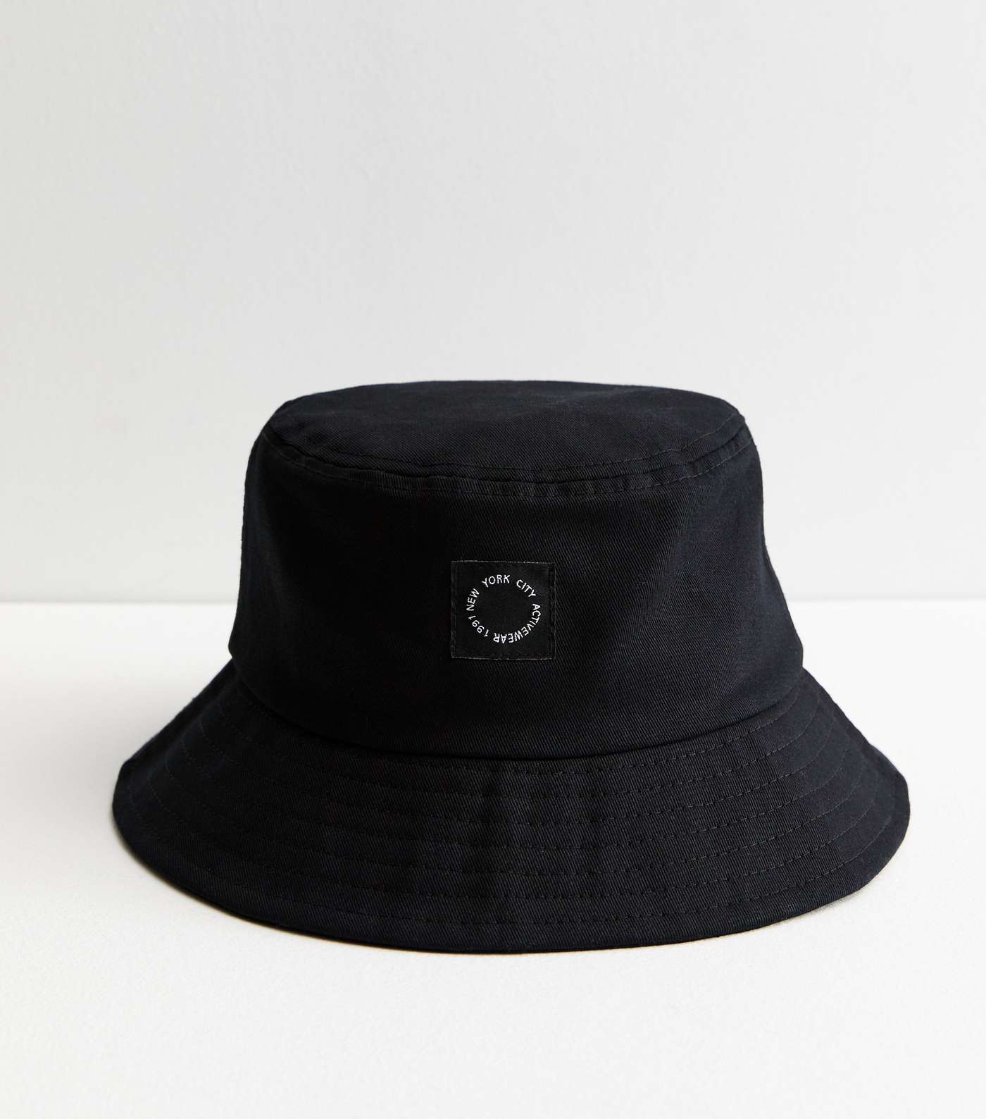 Black Embroidered New York City Bucket Hat Image 2