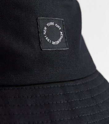 Black Embroidered New York City Bucket Hat | New Look